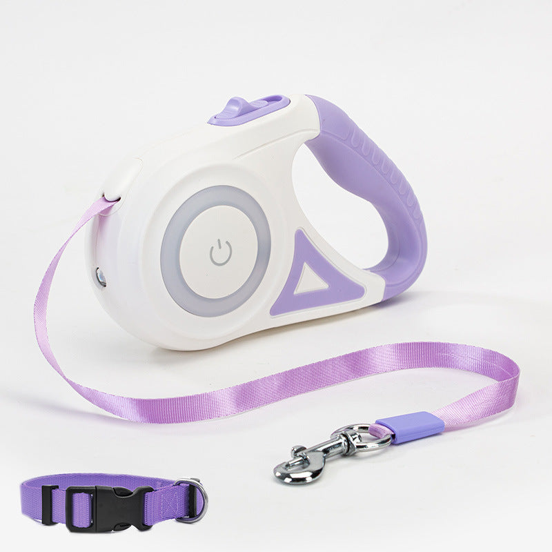 Retractable Dog Leash and Collar with Spotlight