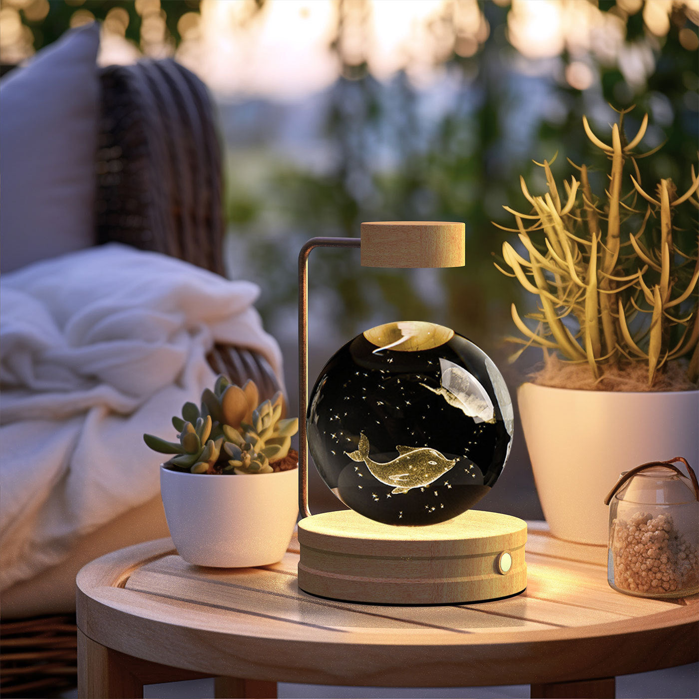 Crystal Ball Cosmic Night Light – USB-Powered