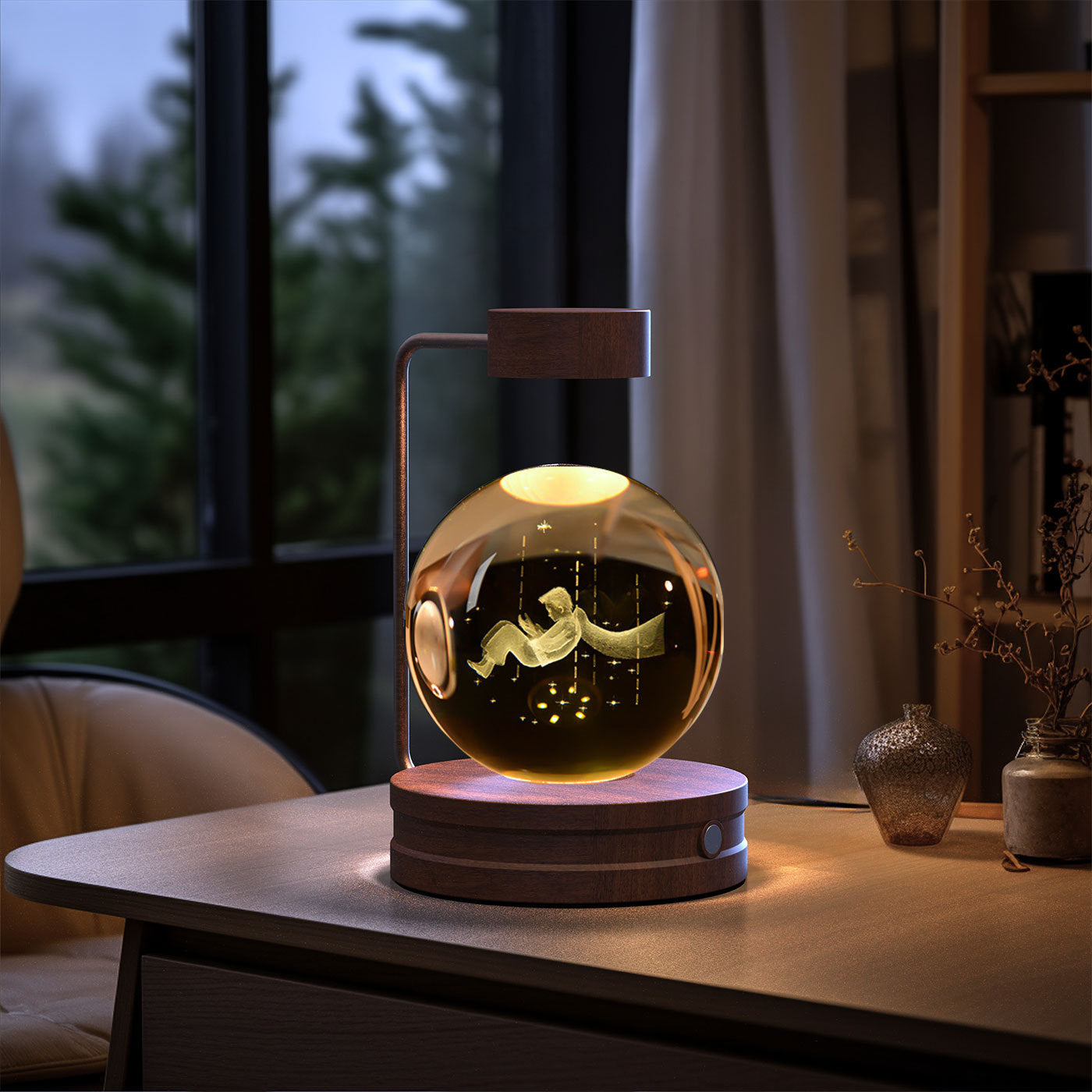 Crystal Ball Cosmic Night Light – USB-Powered