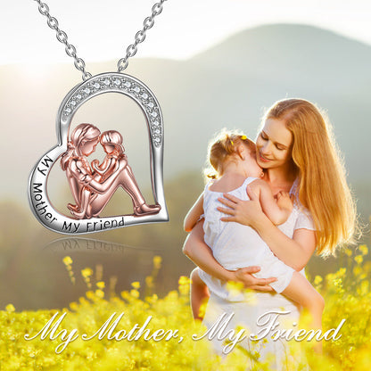 Mother-Daughter Sterling Silver Necklace