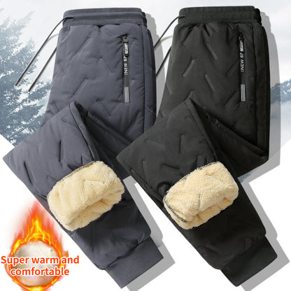 Unisex Winter Thermal Fleece Sweatpants – Waterproof, Windproof, and Ultra-Warm