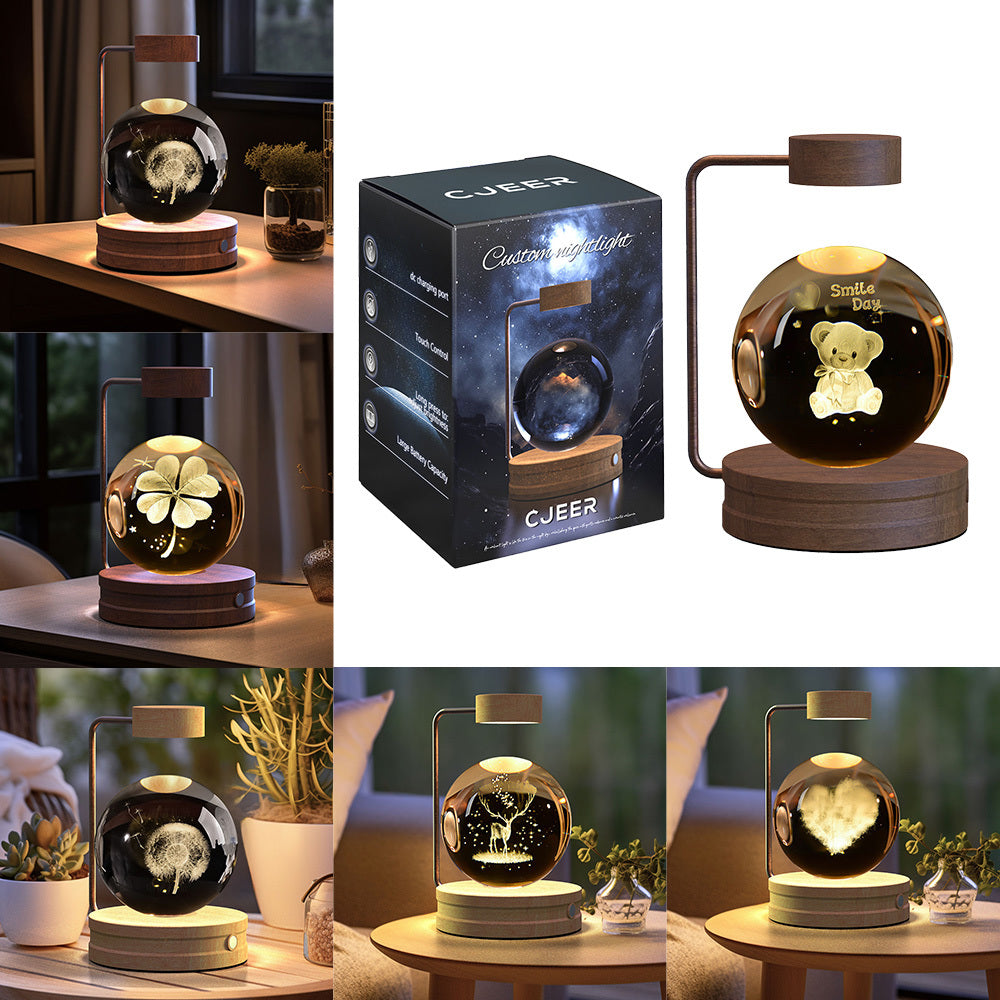 Crystal Ball Cosmic Night Light – USB-Powered