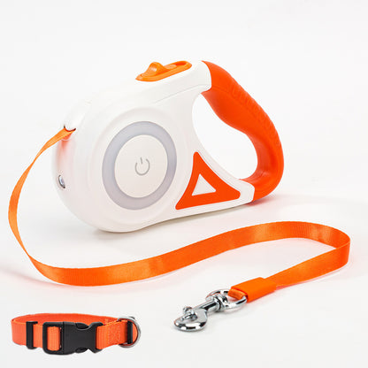 Retractable Dog Leash and Collar with Spotlight