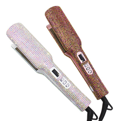 Inlaid Rhinestone Quartz Hair Straightener